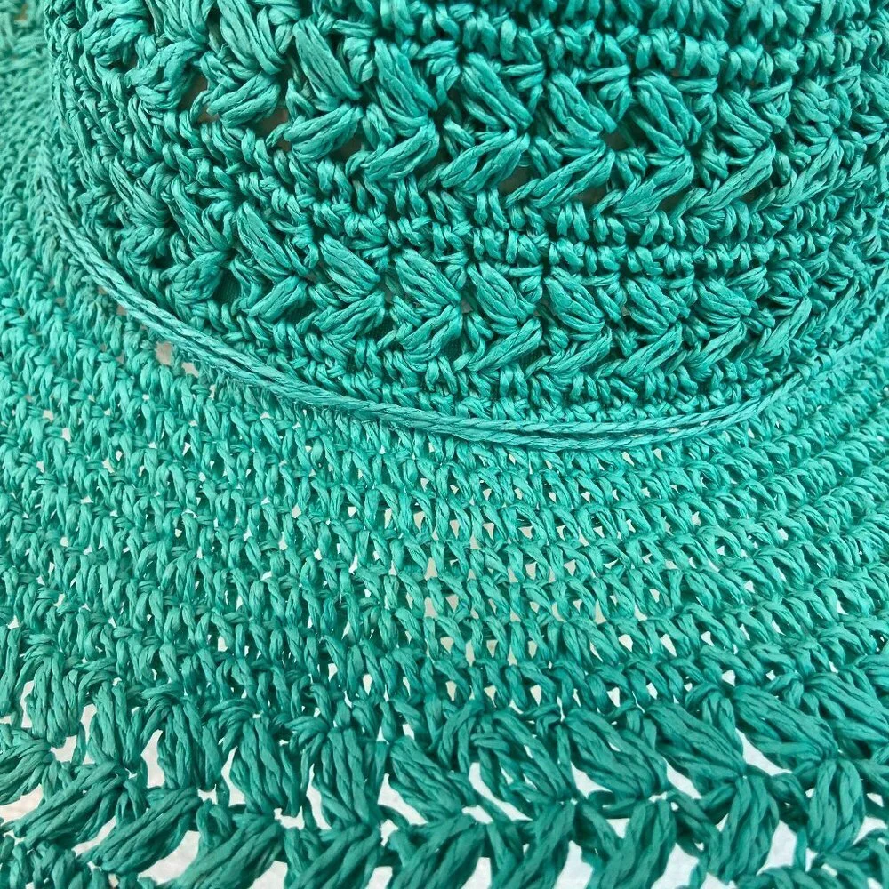 NWOT Scala Hand made Sun Hat 100% Paper Wide Brim